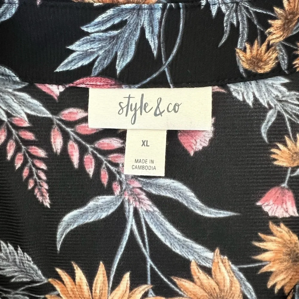 Style & Co. Long Tunic Style Blouse~ - Picture 4 of 10
